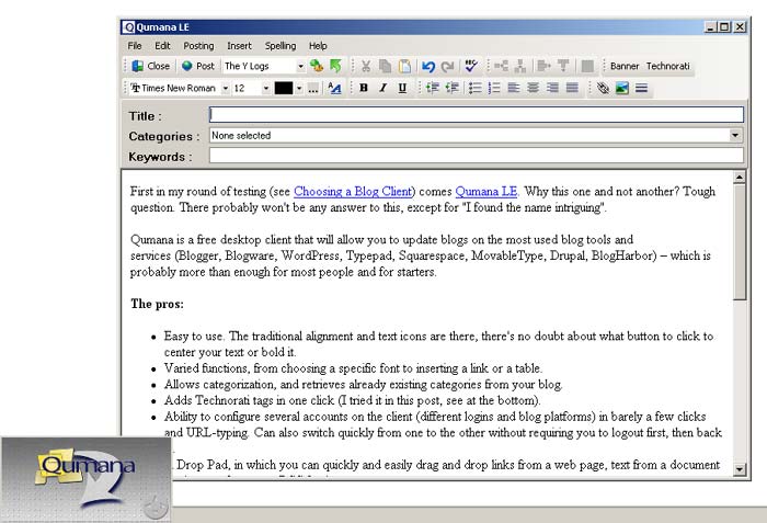 Qumana interface